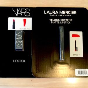 NARS jungle red lipstick/ Laura Mercier lip stick